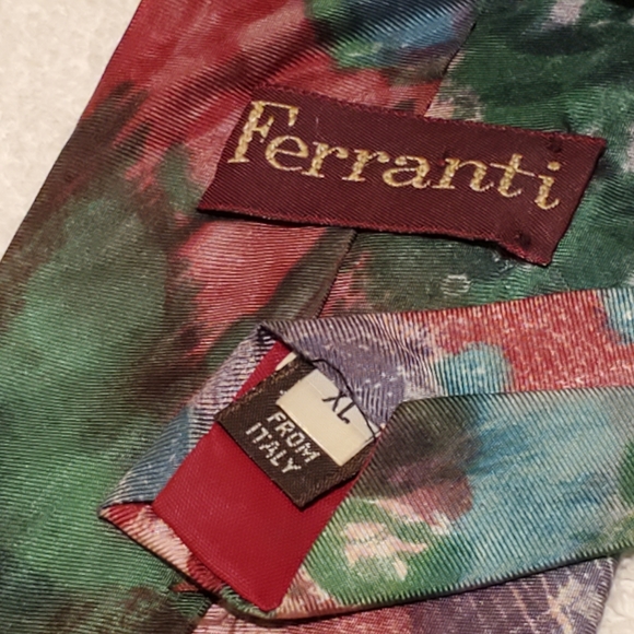 Ferranti Extra Large 100% Silk Tie from Italy, Tall Size - Picture 2 of 3
